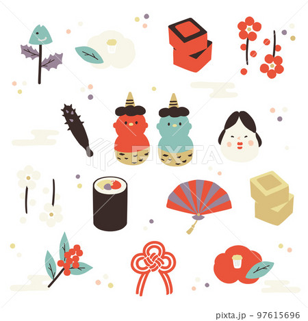 節分　てぬぐい柄　セット 97615696