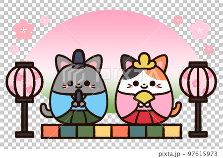 ひなまつりのかわいい猫 97615973