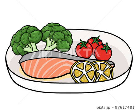 鮭のムニエルのイラスト 97617481