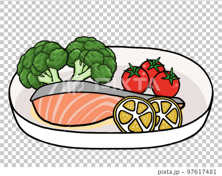 鮭のムニエルのイラスト 97617481