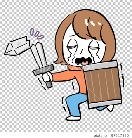woman sword crying woman sword crying 97617520