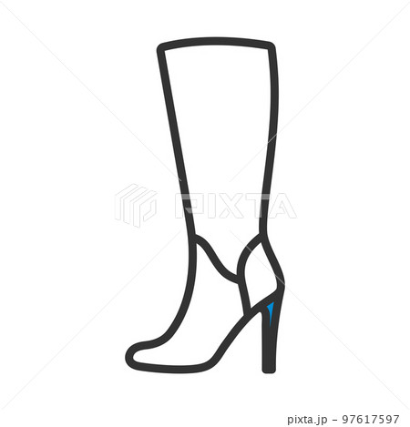 Autumn Woman High Heel Boot Icon Autumn Woman High Heel Boot Icon 97617597