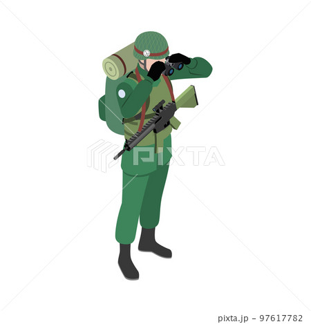 Army Soldier Observing Composition Army Soldier Observing Composition 97617782
