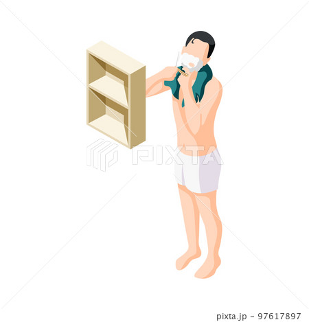 Man Shaving Beard Composition 97617897