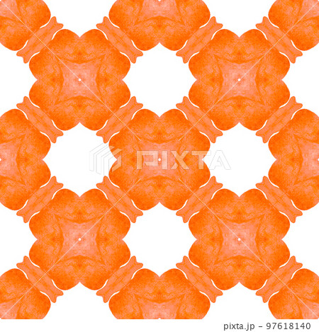 Textile ready amusing print, swimwear fabric, wallpaper, wrapping. Orange symmetrical boho chic summer design. Repeating striped hand drawn border. Striped hand drawn design. Textile ready amusing print, swimwear fabric, wallpaper, wrapping. Orange symmetrical boho chic summer design. Repeating striped hand drawn border. Striped hand drawn design. 97618140