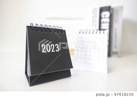 2023 business calendar on office table in new year day. Make a work plan for the start of the year. Concept about Celebration, Business, Christmas, New Year. 2023 business calendar on office table in new year day. Make a work plan for the start of the year. Concept about Celebration, Business, Christmas, New Year. 97618230