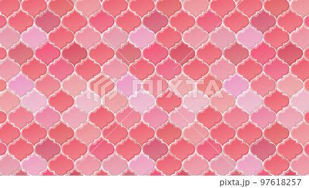 珊瑚粉 Moroccan tile pattern 16:9 Moroccan style coral pink 97618257