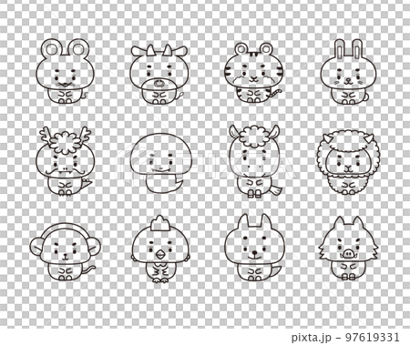 十二生肖全身圖解集(線) 十二生肖全身圖解集(線) 97619331