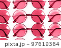 Color of year 2023.Viva magenta. Pink style glasses isolated on white background 97619364