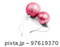 Color of year 2023. Viva Magenta.Christmas toys isolated on white background 97619370