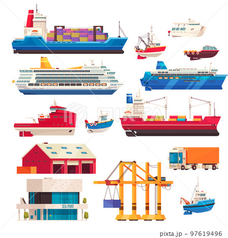 Port Ships Set 97619496