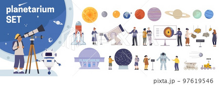 Planetarium Flat Icons Collection Planetarium Flat Icons Collection 97619546