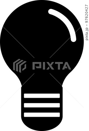 ピカっと光る豆電球のシンプルなイラスト 97620427