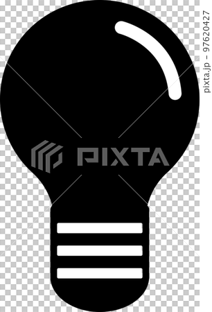 ピカっと光る豆電球のシンプルなイラスト 97620427
