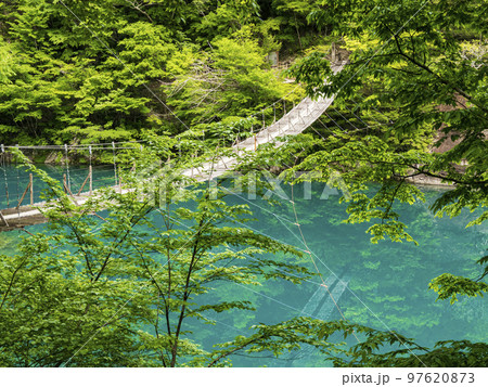 夢の吊橋で有名な静岡県川根本町の寸又峡 夢の吊橋で有名な静岡県川根本町の寸又峡 97620873