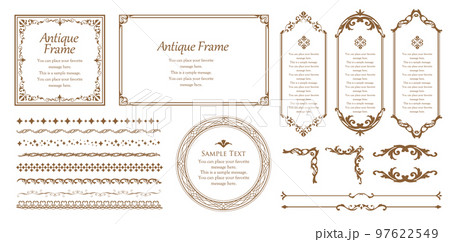 高級感のある額のデザイン。囲みのデザイン。アンティークな枠。 高級感のある額のデザイン。囲みのデザイン。アンティークな枠。 97622549