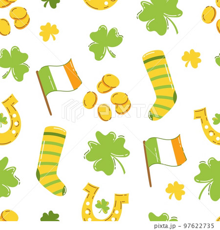St. Patrick's Day Pattern Vector Illustration flat style 97622735