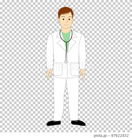 Young male doctor, dentist, physician, surgeon, intern, white background 97622832