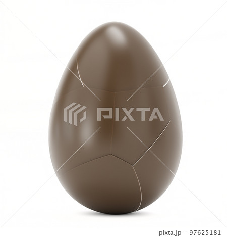 Chocolate egg with cracks. Chocolate egg with a surprise inside. 3d rendering 97625181