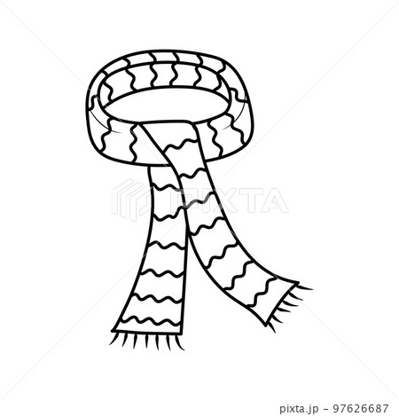 Striped scarf in doodle style.  97626687