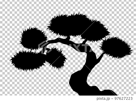 松の木のシルエットのイラスト素材 [97627223] - PIXTA