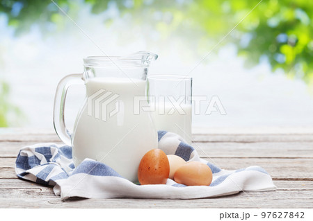 Milk in pitcher 97627842