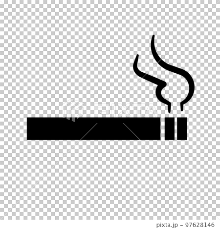 cigarette silhouette Cigarette and smoke silhouette icon. smoking... - Stock Illustration  [97628146]