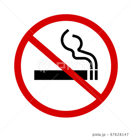 禁煙のアイコン。タバコ依存症サイン。ベクター。 97628147