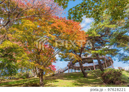 群馬県 絶景スポット 紅葉の上ノ山公園 ときめきデッキ 97628221