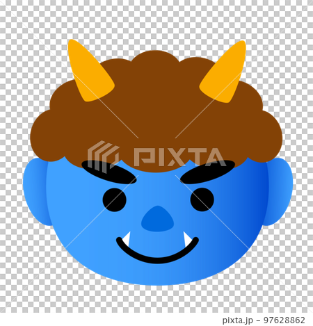 青鬼。節分イメージ。 青鬼。節分イメージ。 97628862