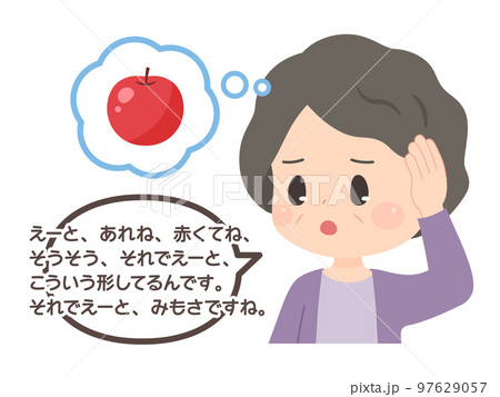失語症のイラスト_empty speech_新造語_ウェルニッケ失語 97629057