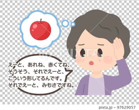 失語症のイラスト_empty speech_新造語_ウェルニッケ失語 97629057