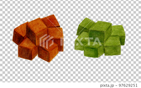 手繪彩色鉛筆劃生巧克力插畫 97629251