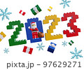 3D rendering plastic bricks of Santa Claus 97629271