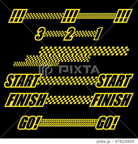 Sport flags black start lines set 97629805