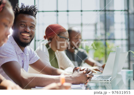 African American Businessman in Meeting 97631955