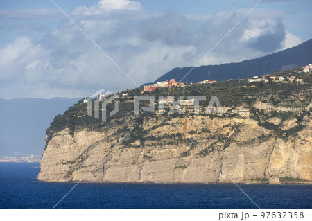 Rocky Coast and Homes in Touristic Town, Sorrento, Italy 97632358