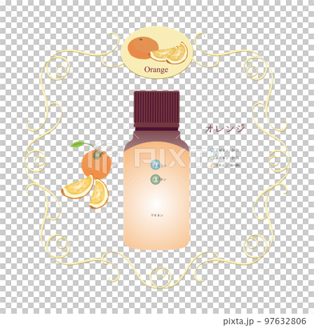 オレンジ精油の成分表・オレンジ・成分図・アロマ・精油・香り・シトラス系・柑橘系 オレンジ精油の成分表・オレンジ・成分図・アロマ・精油・香り・シトラス系・柑橘系 97632806