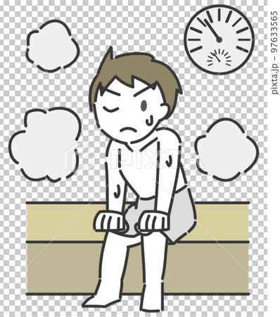 A man who is patient in the sauna room A man who is patient in the sauna room 97633565