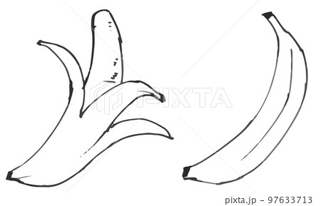 バナナセット　手描きベクター 97633713