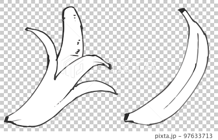 Banana set hand-drawn vector Banana set hand-drawn vector 97633713
