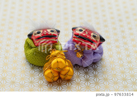 獅子舞背景麻葉 97633814