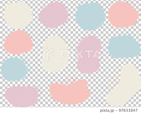 手書きのナチュラルでゆるい丸セット 97633847