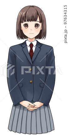 すまし顔の女子生徒 97634315