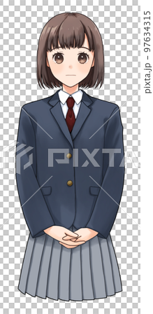 すまし顔の女子生徒 97634315