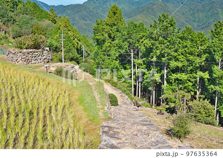 【果無集落 熊野参詣道小辺路】 奈良県吉野郡十津川村桑畑 97635364