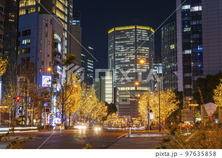 大阪の夜景・御堂筋のイルミネーション 97635858