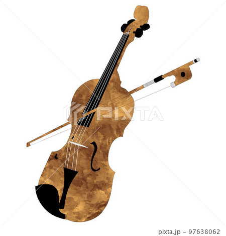 バイオリンのリアルな水彩イラスト素材 97638062