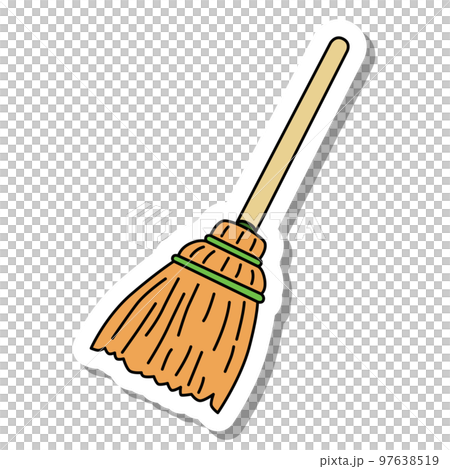 Sticker-style single item icon broom Sticker-style single item icon broom 97638519