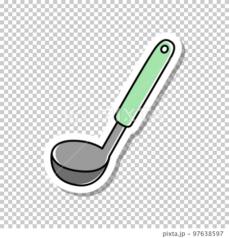 Sticker style single item icon ladle Sticker style single item icon ladle 97638597